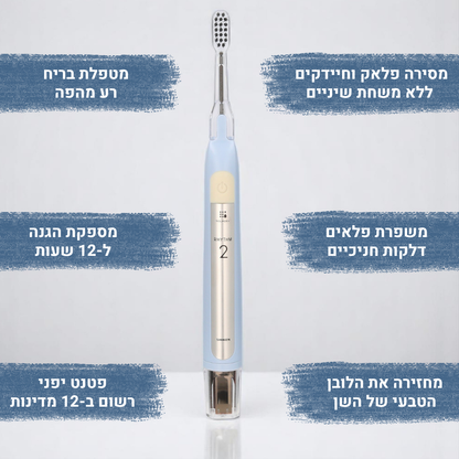 מברשת שיניים פוטו-אלקטרית חשמלית + 4 ראשים | SOLADEY